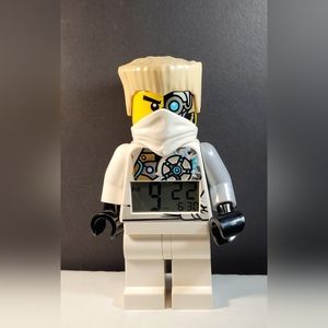 2014 LEGO NINJAGO--ZANE ALARM CLOCK WHITE FIGURE WORKS RARE!.